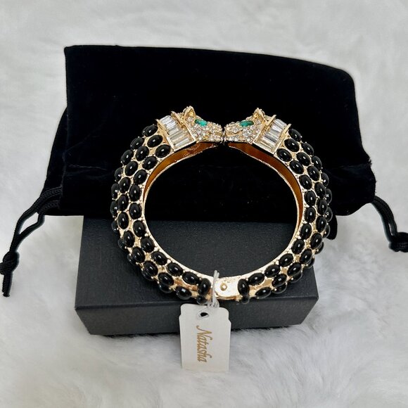 Natasha Couture Jewelry - Natasha Couture Gold & Black Panther Bracelet
